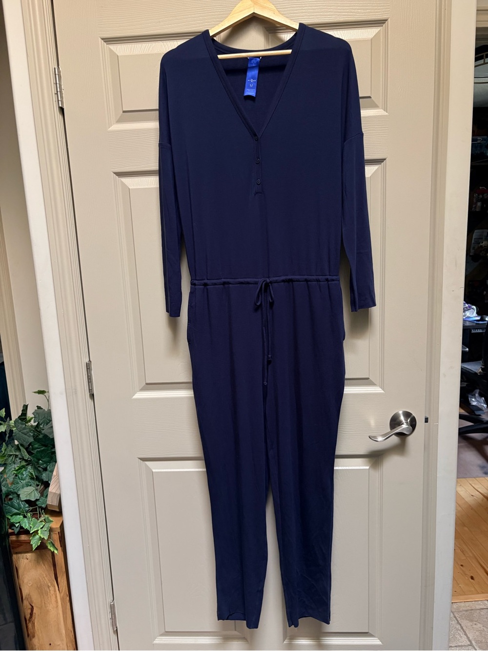 Kit & Ace | "Good Feels" Long-Sleeved Brushed Jumpsuit - Women's M, Navy